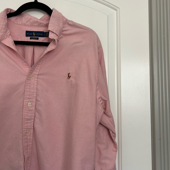 Ralph Lauren Men's Soft Pink 100% Cotton Button Down Shirt size large preppy - Picture 7 of 13